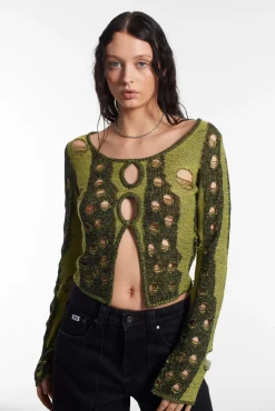 T-Shirts & Tops^The Ragged Priest Bug Distressed Long Sleeve Top