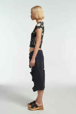 T-Shirts & Tops^The Ragged Priest Burn Acid Wash Baby Tee