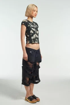 T-Shirts & Tops^The Ragged Priest Burn Acid Wash Baby Tee