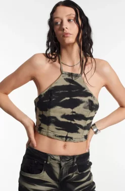 T-Shirts & Tops^The Ragged Priest Burnout Denim Halterneck Top