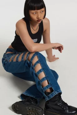 Jeans^The Ragged Priest Clouded Cut Out Dad Jean