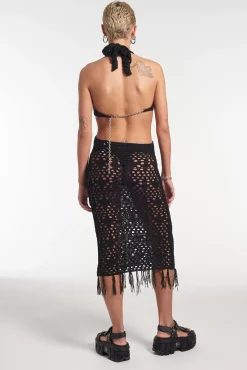 Dresses^The Ragged Priest Distraction Open Knit Maxi Dress