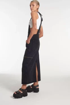 Dresses^The Ragged Priest Dungaree Maxi Dress Charcoal