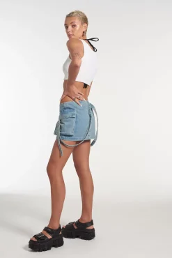 Skirts & Shorts^The Ragged Priest Force Combat Mini Skirt Blue