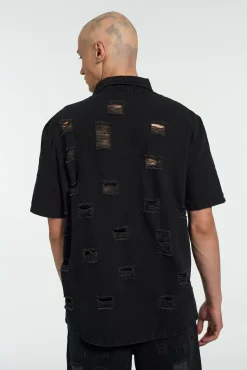 T-Shirts & Tops^The Ragged Priest Keeper Distressed Denim Shirt