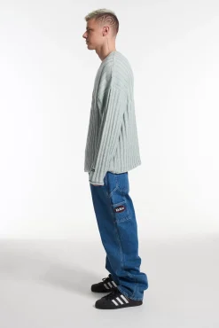 Knitwear, Sweatshirts & Hoodies^The Ragged Priest Kickers Classics Blue Rib Knit Jumper