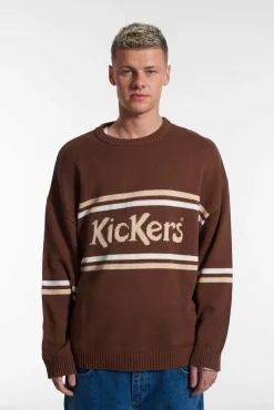 Knitwear, Sweatshirts & Hoodies^The Ragged Priest Kickers Classics Brown Panelled Jumper With Logo