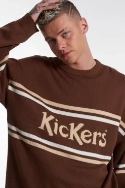 Knitwear, Sweatshirts & Hoodies^The Ragged Priest Kickers Classics Brown Panelled Jumper With Logo