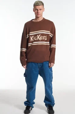 Knitwear, Sweatshirts & Hoodies^The Ragged Priest Kickers Classics Brown Panelled Jumper With Logo