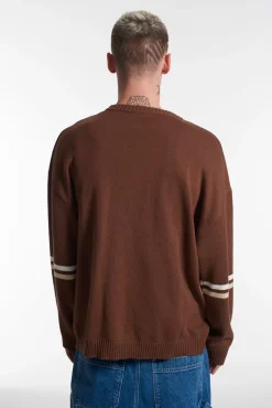 Knitwear, Sweatshirts & Hoodies^The Ragged Priest Kickers Classics Brown Panelled Jumper With Logo