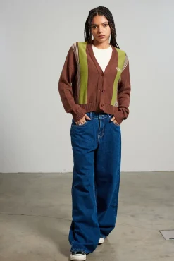 Knitwear & Sweats^The Ragged Priest Kickers Classics Brown Stripe Cardigan