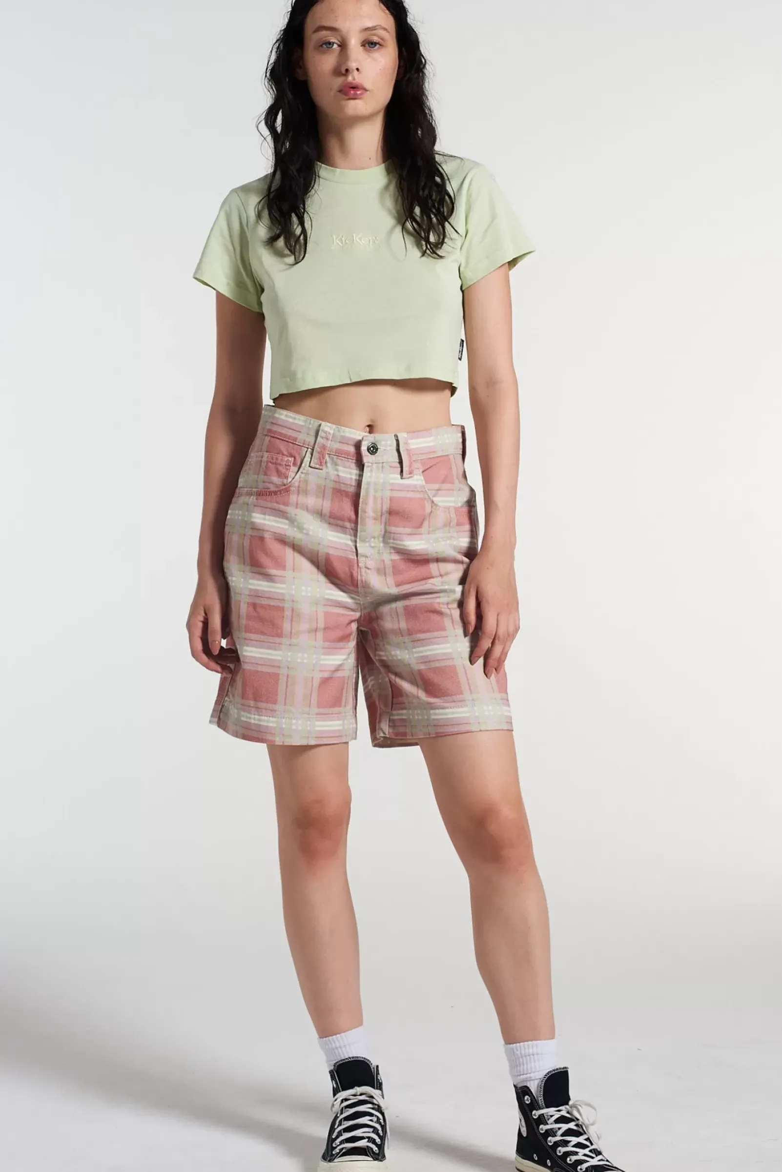 Skirts & Shorts^The Ragged Priest Kickers Classics Check Print Drill Combat Short Logo Multi