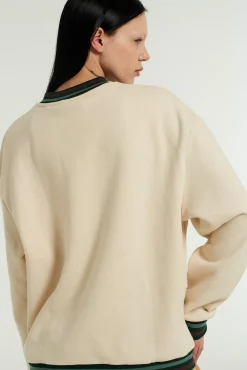 Knitwear & Sweats^The Ragged Priest Kickers Classics Ecru Brushed Back Sweatshirt