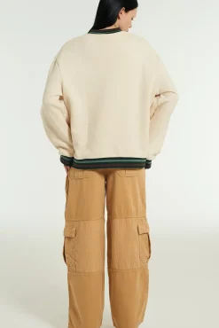 Knitwear & Sweats^The Ragged Priest Kickers Classics Ecru Brushed Back Sweatshirt