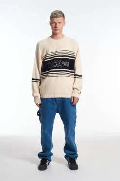 Knitwear, Sweatshirts & Hoodies^The Ragged Priest Kickers Classics Ecru Jumper With Chest Stripe