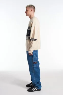 Knitwear, Sweatshirts & Hoodies^The Ragged Priest Kickers Classics Ecru Jumper With Chest Stripe