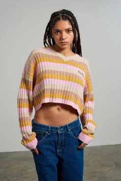 Knitwear & Sweats^The Ragged Priest Kickers Classics Multi Stripe Cropped Knit