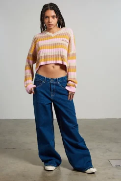 Knitwear & Sweats^The Ragged Priest Kickers Classics Multi Stripe Cropped Knit