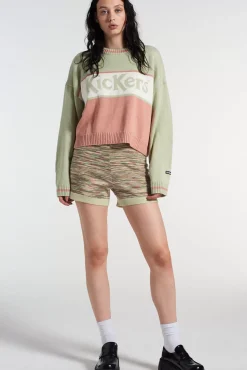 Knitwear & Sweats^The Ragged Priest Kickers Classics Panelled Knit Jacquard Logo Knit Green & Pink