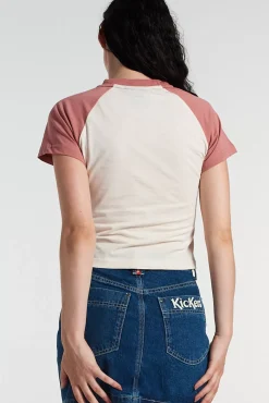 T-Shirts & Tops^The Ragged Priest Kickers Classics  Raglan Ringer Tee Logo Jersey Pink & Cream