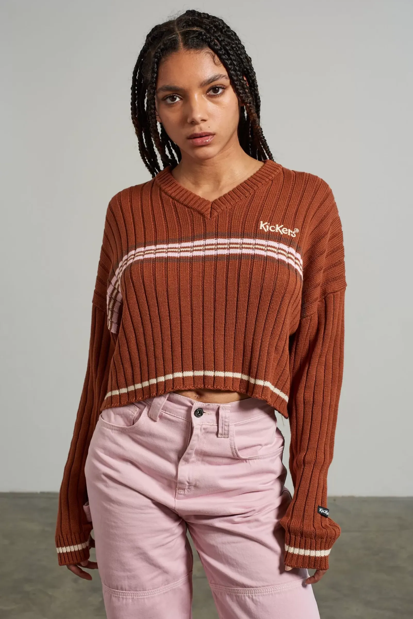 Knitwear & Sweats^The Ragged Priest Kickers Classics Rust Cropped Knit