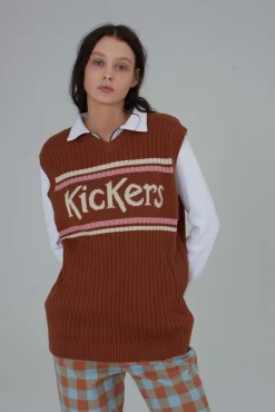 Knitwear & Sweats^The Ragged Priest Kickers Classics Rust Oversized Knit Vest