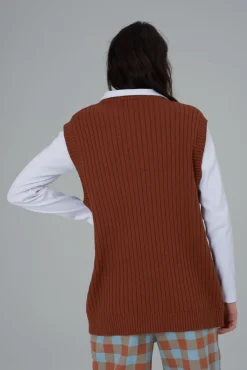 Knitwear & Sweats^The Ragged Priest Kickers Classics Rust Oversized Knit Vest
