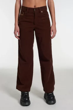 Trousers^The Ragged Priest Kickers Classic Wide Leg Trouser Cord Brown