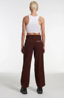 Trousers^The Ragged Priest Kickers Classic Wide Leg Trouser Cord Brown