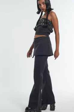 Jeans^The Ragged Priest Low Rider Jean Skirt - Charcoal