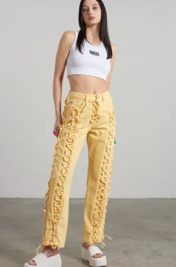 Jeans^The Ragged Priest Mellow Lace Up Dad Jean Yellow