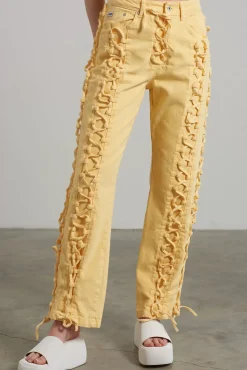 Jeans^The Ragged Priest Mellow Lace Up Dad Jean Yellow