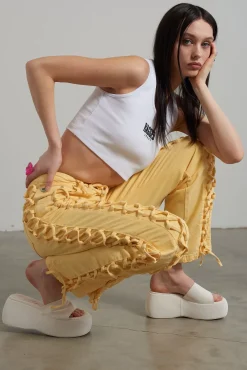 Jeans^The Ragged Priest Mellow Lace Up Dad Jean Yellow