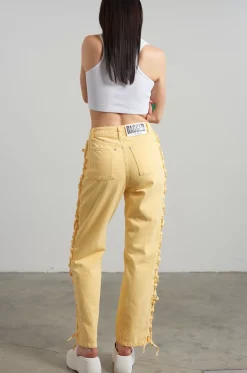 Jeans^The Ragged Priest Mellow Lace Up Dad Jean Yellow