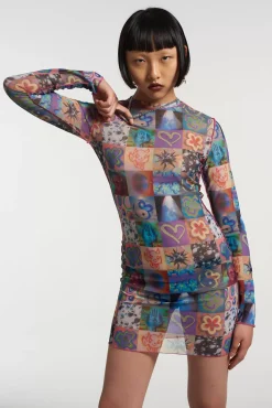 Dresses^The Ragged Priest Memories Mesh Long Sleeve Dress