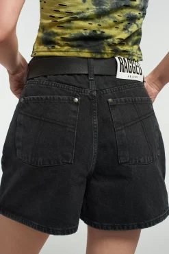 Skirts & Shorts^The Ragged Priest Mom Short Black