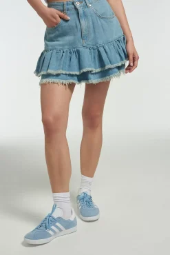 Skirts & Shorts^The Ragged Priest Morticia Mini Skirt Blue