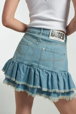 Skirts & Shorts^The Ragged Priest Morticia Mini Skirt Blue