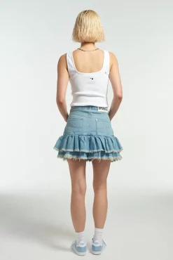 Skirts & Shorts^The Ragged Priest Morticia Mini Skirt Blue