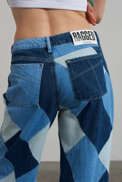 Jeans^The Ragged Priest Patchwork Low Rise Baggy Jean