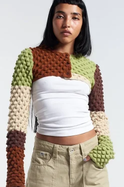Knitwear & Sweats^The Ragged Priest Patchwork Ultra Cropped Cardigan