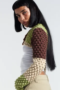 Knitwear & Sweats^The Ragged Priest Patchwork Ultra Cropped Cardigan