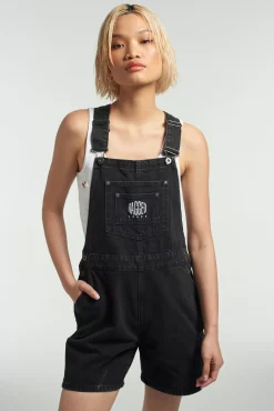 Skirts & Shorts^The Ragged Priest Ragged Black Dungaree Shorts