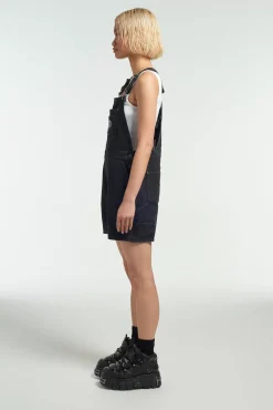 Skirts & Shorts^The Ragged Priest Ragged Black Dungaree Shorts