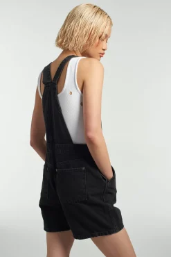 Skirts & Shorts^The Ragged Priest Ragged Black Dungaree Shorts