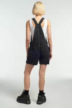 Skirts & Shorts^The Ragged Priest Ragged Black Dungaree Shorts