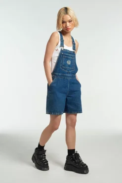 Skirts & Shorts^The Ragged Priest Ragged Blue Dungaree Shorts