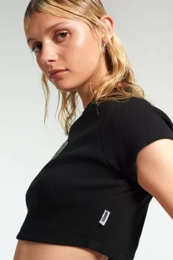 T-Shirts & Tops^The Ragged Priest Ragged Diamante Black Cropped Tee