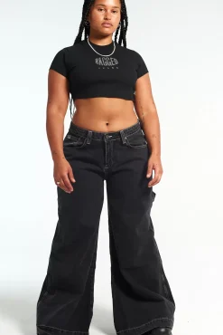 T-Shirts & Tops^The Ragged Priest Ragged Diamante Black Cropped Tee
