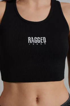 T-Shirts & Tops^The Ragged Priest Raggedribbed Vest Black